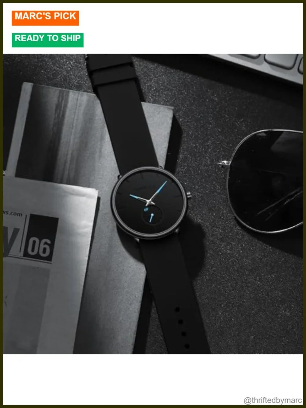 Ultra Thin Quartz Wristwatch with Silicone Band, Water Resistant, Unisex